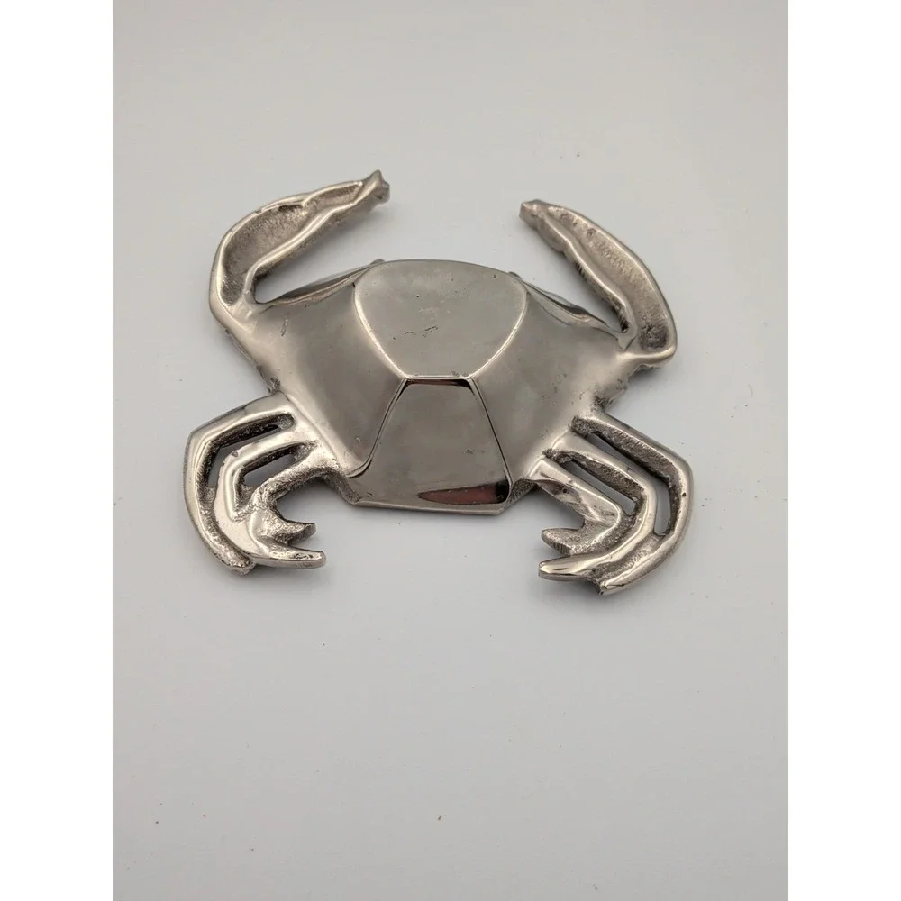 Vintage Cast Aluminum Crab Trinket Dish Bowl Coastal Nautical Catchall ~6
